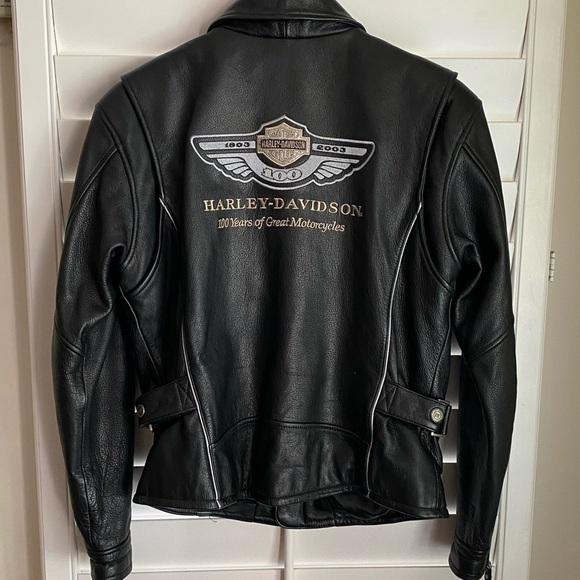 Harley-Davidson Jackets & Blazers - Authentic Harley Davidson Women’s Leather 100th Anniversary leather Jacket Small
